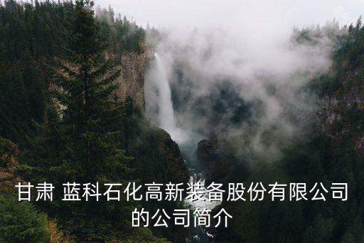 甘肅 藍科石化高新裝備股份有限公司的公司簡介
