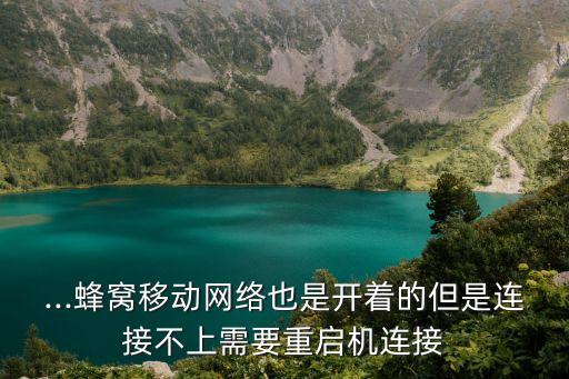 ...蜂窩移動網(wǎng)絡(luò)也是開著的但是連接不上需要重啟機連接