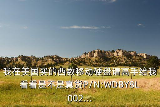 我在美國買的西數(shù)移動硬盤請高手給我看看是不是真貨P/N:WDBY8L002...