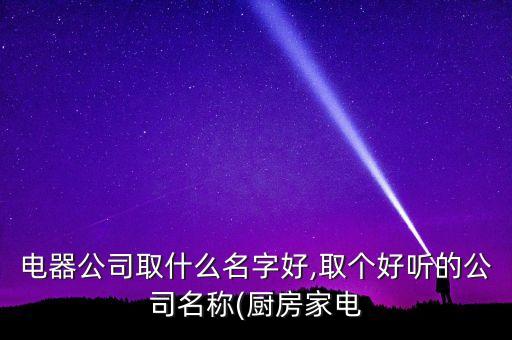 電器公司取什么名字好,取個好聽的公司名稱(廚房家電