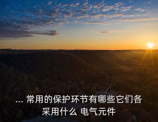... 常用的保護環(huán)節(jié)有哪些它們各采用什么 電氣元件