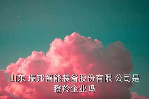 山東 瑞邦智能裝備股份有限 公司是瞪羚企業(yè)嗎