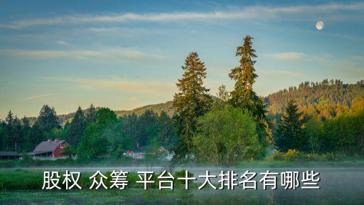 股權 眾籌 平臺十大排名有哪些