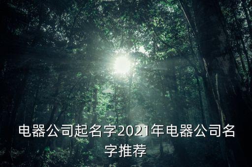 自動化電氣店名字大全集,開電器店取什么名字有創(chuàng)意?