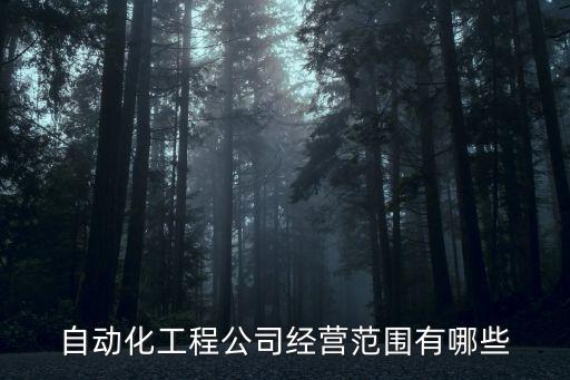 自動化工程公司經(jīng)營范圍有哪些