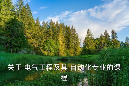 關(guān)于 電氣工程及其 自動化專業(yè)的課程
