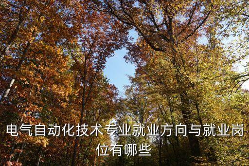 電氣自動化職業(yè)選擇方向,電氣自動化專業(yè)的就業(yè)方向是什么?