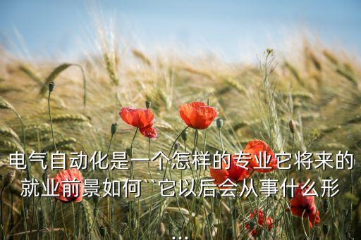 電氣自動化是一個怎樣的專業(yè)它將來的就業(yè)前景如何``它以后會從事什么形...