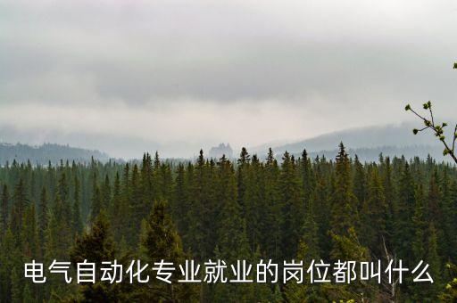 電氣自動化專業(yè)就業(yè)的崗位都叫什么