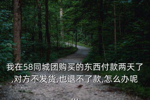 我在58同城團(tuán)購(gòu)買的東西付款兩天了,對(duì)方不發(fā)貨,也退不了款,怎么辦呢...