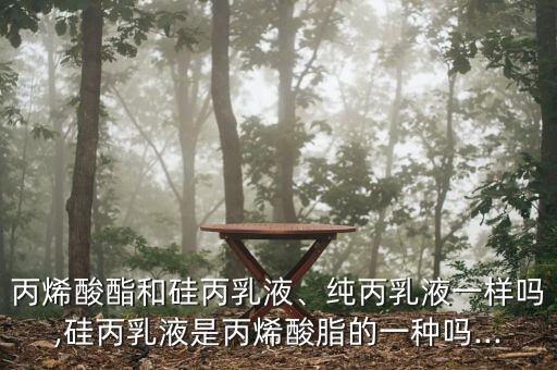 丙烯酸酯和硅丙乳液、純丙乳液一樣嗎,硅丙乳液是丙烯酸脂的一種嗎...