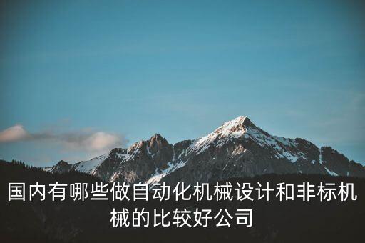 國內(nèi)有哪些做自動(dòng)化機(jī)械設(shè)計(jì)和非標(biāo)機(jī)械的比較好公司