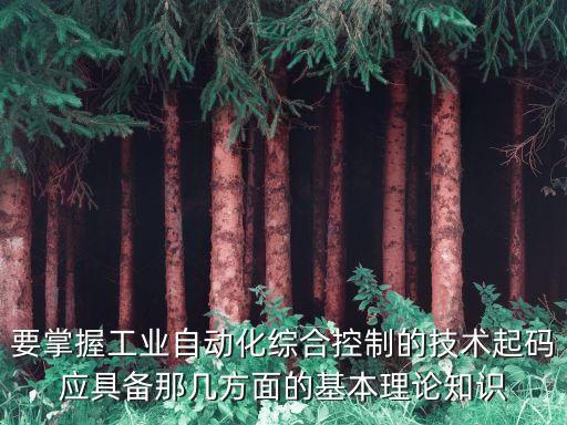 要掌握工業(yè)自動(dòng)化綜合控制的技術(shù)起碼應(yīng)具備那幾方面的基本理論知識(shí)