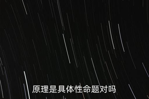 原理是具體性命題對(duì)嗎