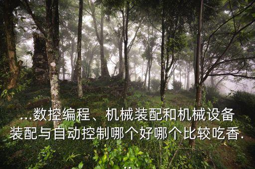 ...數(shù)控編程、機(jī)械裝配和機(jī)械設(shè)備裝配與自動(dòng)控制哪個(gè)好哪個(gè)比較吃香...