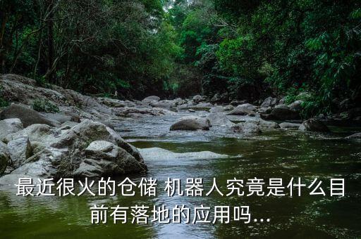 最近很火的倉儲 機(jī)器人究竟是什么目前有落地的應(yīng)用嗎...