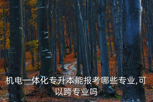 機(jī)電一體化專升本能報(bào)考哪些專業(yè),可以跨專業(yè)嗎