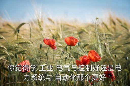你覺得學(xué) 工業(yè) 電氣與控制好還是電力系統(tǒng)與 自動(dòng)化那個(gè)更好