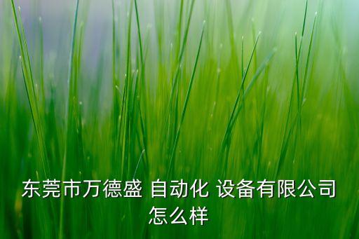 東莞市萬德盛 自動(dòng)化 設(shè)備有限公司怎么樣