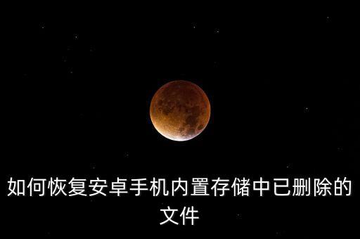 如何恢復(fù)安卓手機(jī)內(nèi)置存儲(chǔ)中已刪除的文件