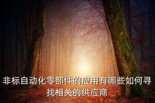 非標(biāo)自動(dòng)化零部件的應(yīng)用有哪些如何尋找相關(guān)的供應(yīng)商