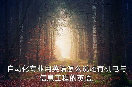  自動(dòng)化專業(yè)用英語怎么說還有機(jī)電與信息工程的英語