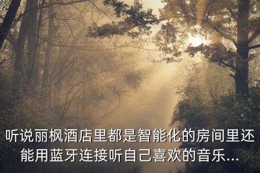 聽說麗楓酒店里都是智能化的房間里還能用藍(lán)牙連接聽自己喜歡的音樂...