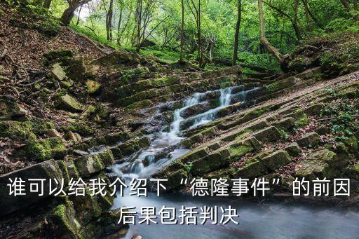 誰可以給我介紹下“德隆事件”的前因后果包括判決