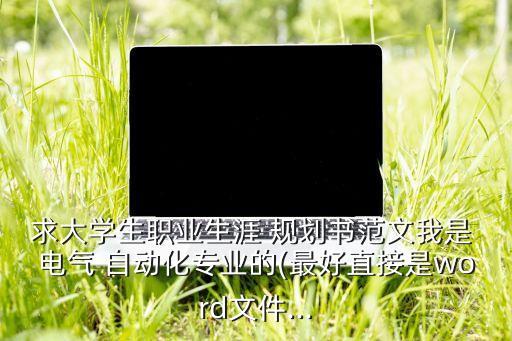 求大學生職業(yè)生涯 規(guī)劃書范文我是 電氣 自動化專業(yè)的(最好直接是word文件...