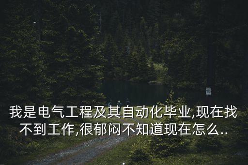 我是電氣工程及其自動化畢業(yè),現(xiàn)在找不到工作,很郁悶不知道現(xiàn)在怎么...