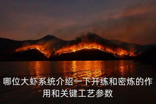 哪位大蝦系統(tǒng)介紹一下開練和密煉的作用和關(guān)鍵工藝參數(shù)