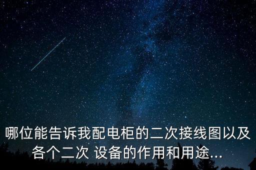 哪位能告訴我配電柜的二次接線圖以及各個(gè)二次 設(shè)備的作用和用途...