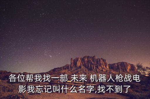 各位幫我找一部 未來 機(jī)器人槍戰(zhàn)電影我忘記叫什么名字,找不到了
