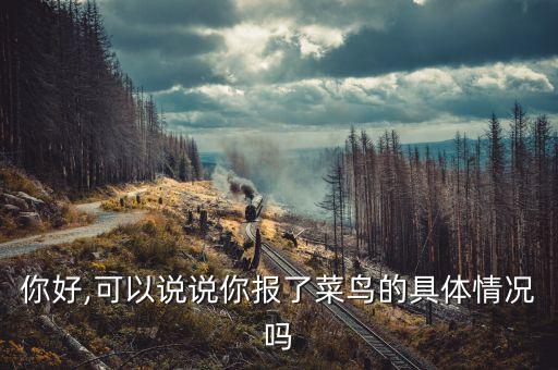 你好,可以說(shuō)說(shuō)你報(bào)了菜鳥的具體情況嗎