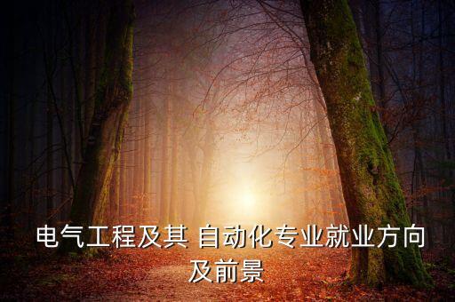 電氣工程及其 自動化專業(yè)就業(yè)方向及前景