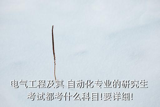 電氣工程及其 自動(dòng)化專業(yè)的研究生 考試都考什么科目!要詳細(xì)!