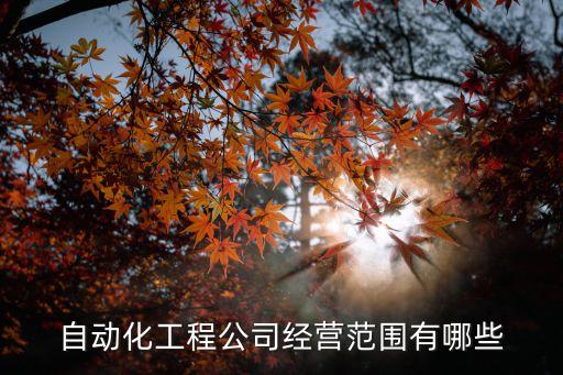自動(dòng)化工程公司經(jīng)營范圍有哪些
