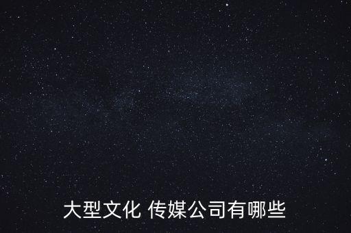 大型文化 傳媒公司有哪些