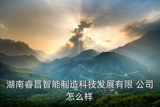 湖南睿昌智能制造科技發(fā)展有限 公司怎么樣