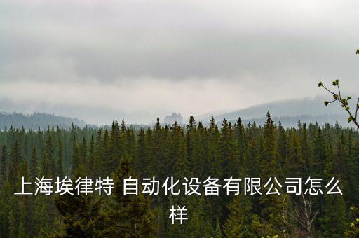 上海埃律特 自動化設(shè)備有限公司怎么樣