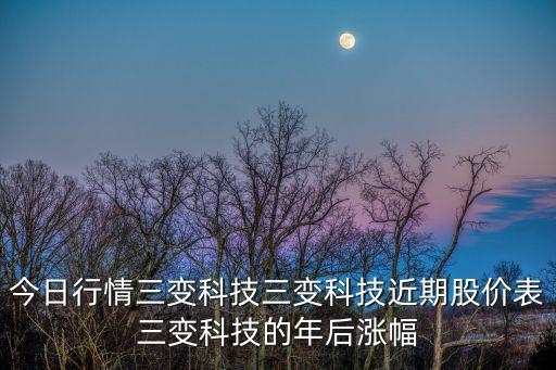 今日行情三變科技三變科技近期股價表三變科技的年后漲幅