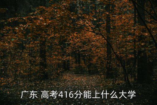 廣東 高考416分能上什么大學(xué)