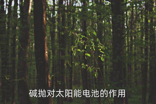 堿拋對太陽能電池的作用