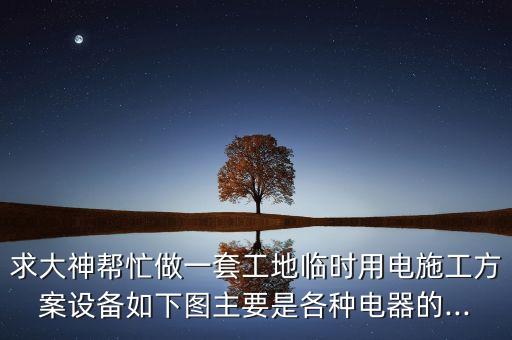 求大神幫忙做一套工地臨時用電施工方案設(shè)備如下圖主要是各種電器的...