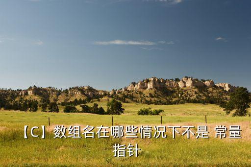 【C】數(shù)組名在哪些情況下不是 常量 指針