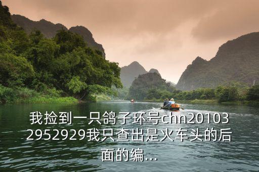 我撿到一只鴿子環(huán)號(hào)chn201032952929我只查出是火車頭的后面的編...