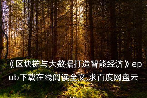 《區(qū)塊鏈與大數(shù)據(jù)打造智能經(jīng)濟(jì)》epub下載在線閱讀全文,求百度網(wǎng)盤云...