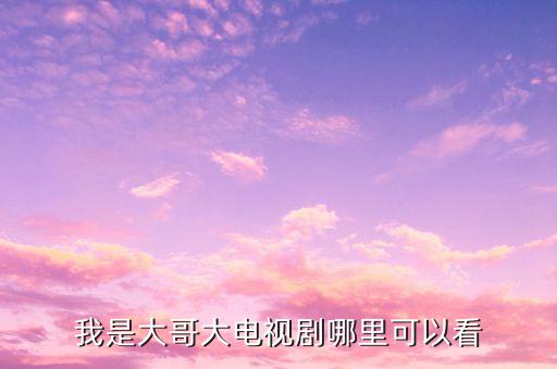 我是大哥大電視劇哪里可以看