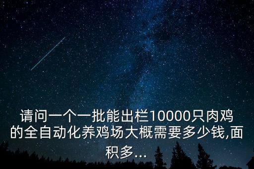 請問一個一批能出欄10000只肉雞的全自動化養(yǎng)雞場大概需要多少錢,面積多...