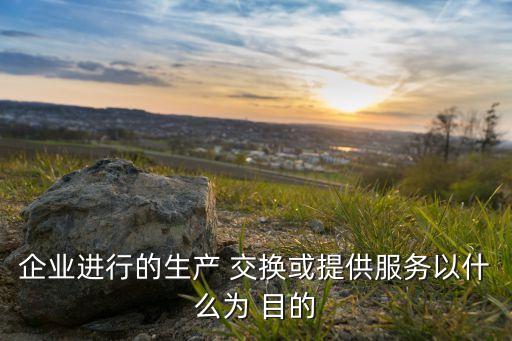 企業(yè)進(jìn)行的生產(chǎn) 交換或提供服務(wù)以什么為 目的